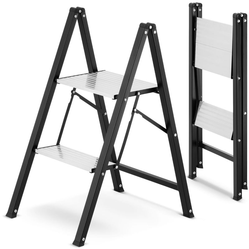 Drabina domowa składana schodki domowe 2 stopnie HIGHER 1 szt