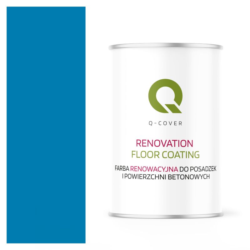 Farba Renowacyjna do Posadzek i Powierzchni Betonowych Q-Cover Błękitny RAL5015 Mat 1L
