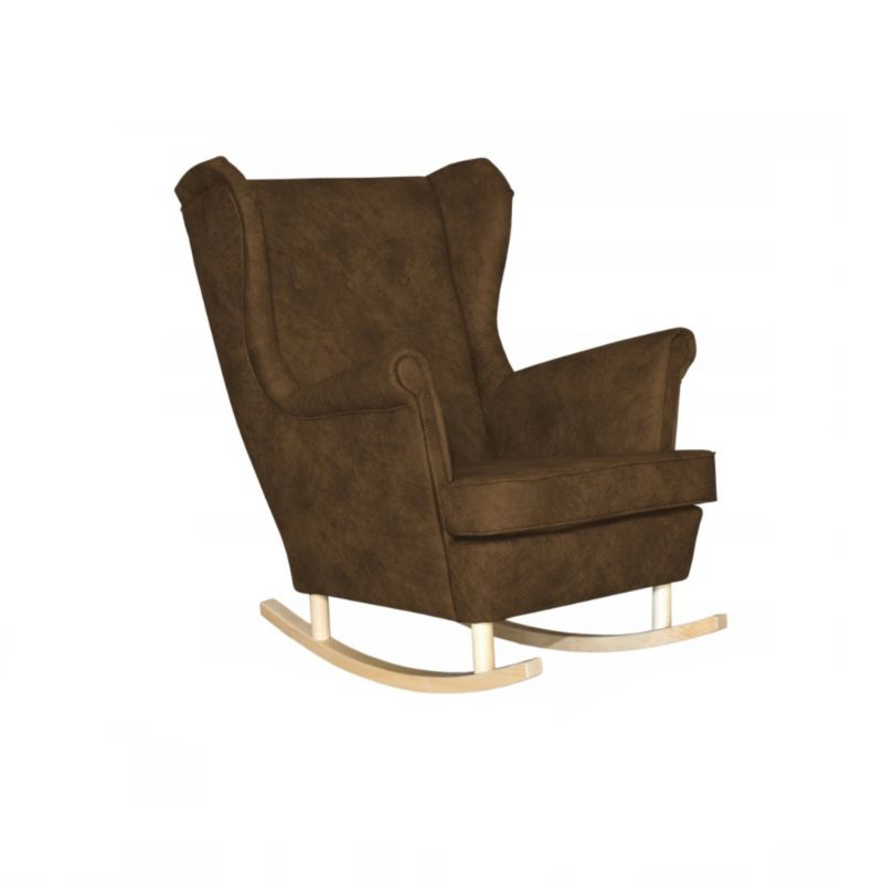 Fotel uszak do salonu bujany eko skóra Family Meble Ari jasnobrązowy 1szt