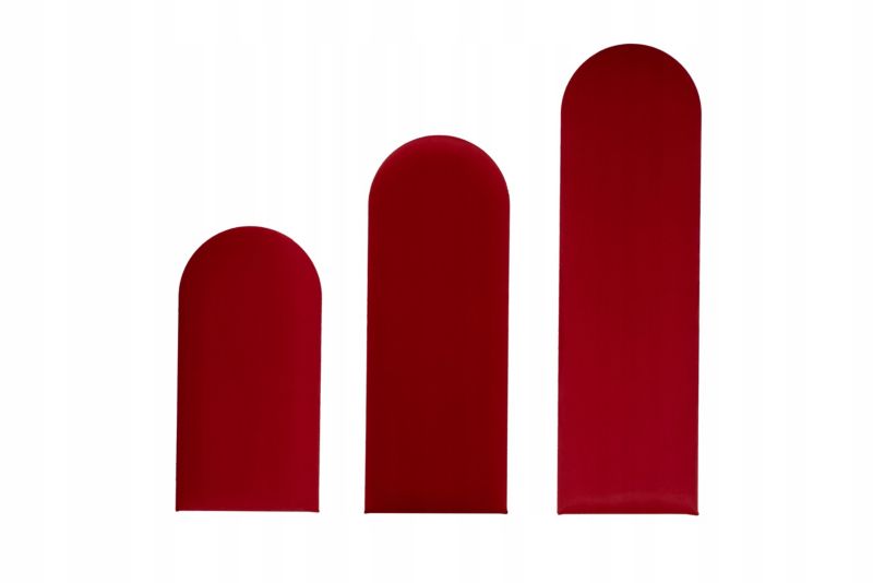 Panel Tapicerowany Komvortowy 120x20 cm Czerwony Smart Velvet Ścienny 1 szt.