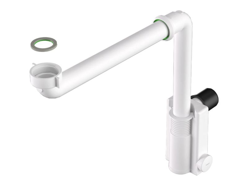 Syfon umywalkowy Domotechnika oszczędzający miejsce z rewizją i gumową redukcją 1szt