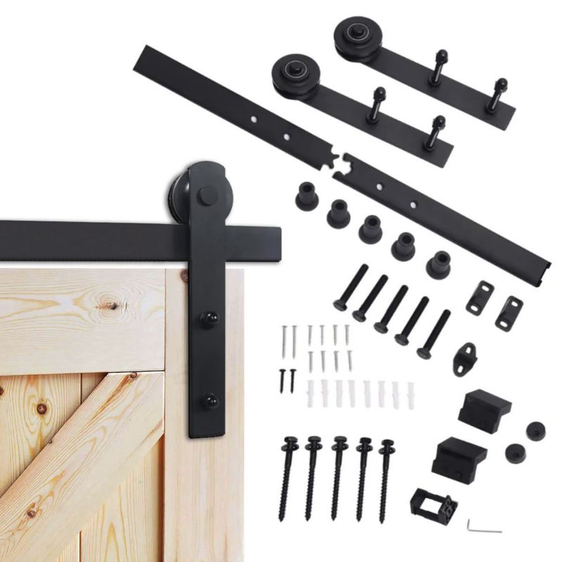 System drzwi przesuwnych PSG Barn Door wzór Hygge stalowy czarny 2000 mm 1 szt.