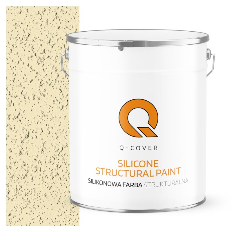 Farba Strukturalna Elewacyjna Silikonowa Fasadowa Q-Cover Czekoladowy brąz RAL8017 Mat 5L
