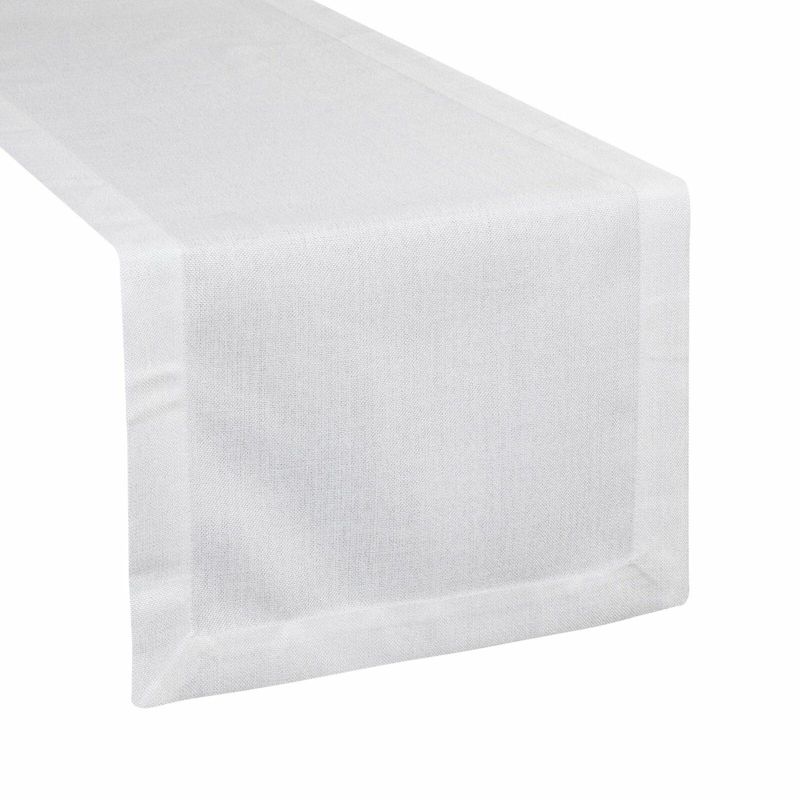 Bieżnik STELLA 2 Eurofirany 40 x 140 cm biały o strukturze płótna z podwójną listwą 1 szt.