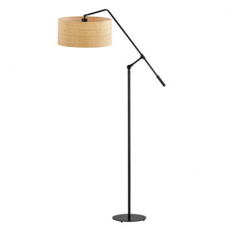 Lampa stojąca Volta Light Factory podłogowa przegubowa regulowana z abażurem rattan walec AVADO 1szt.