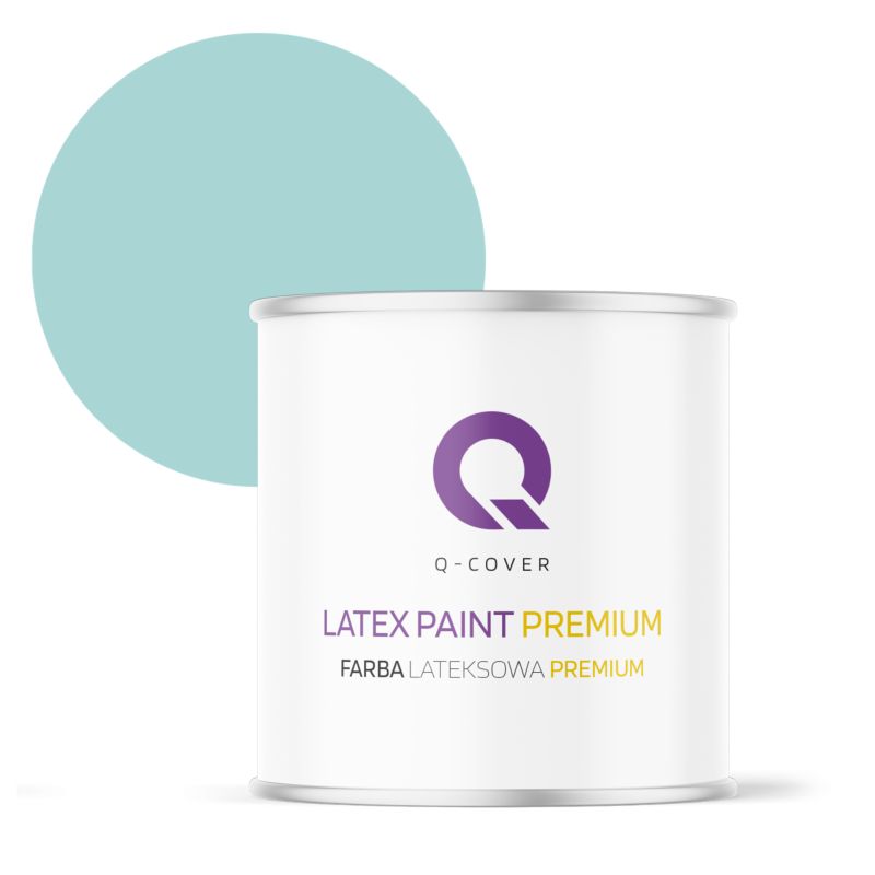 Farba Lateksowa Premium Plamoodporna do Ścian i Sufitów Q-Cover Turkusowy jasny H1462 Głęboki Mat 2L
