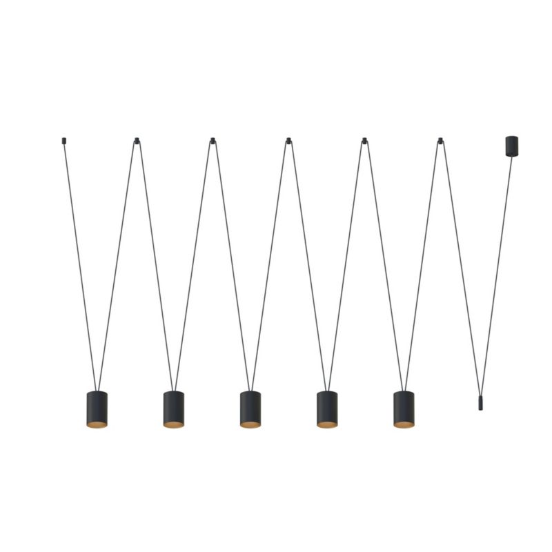 Lampa sufitowa wisząca Nowodvorski Lighting More Tone czarna wym: 122 x 200 x 9 cm 5xGU10 x 10W 1 szt.