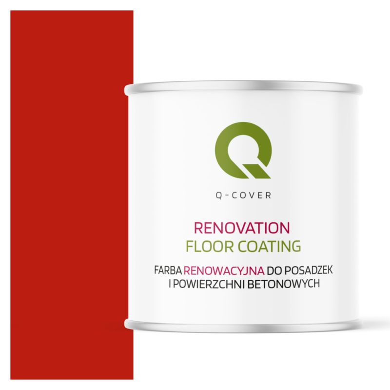 Farba Renowacyjna do Posadzek i Powierzchni Betonowych Q-Cover Czerwony RAL3020 Satyna 2.5L