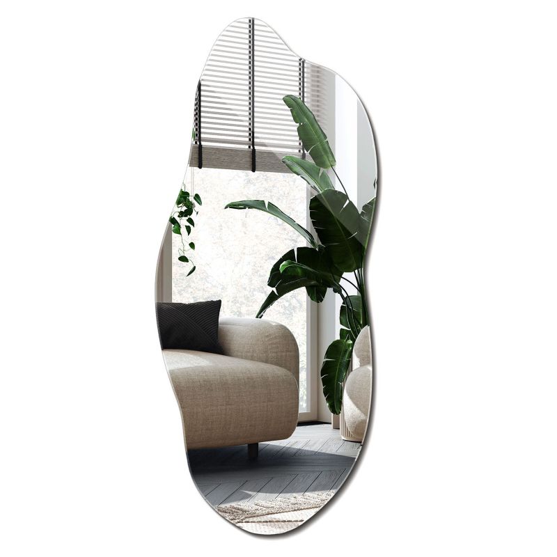 Modne Dekoracyjne Lustro Wallfluent 40 x 90 cm o Nieregularnym Kształcie 1 szt.