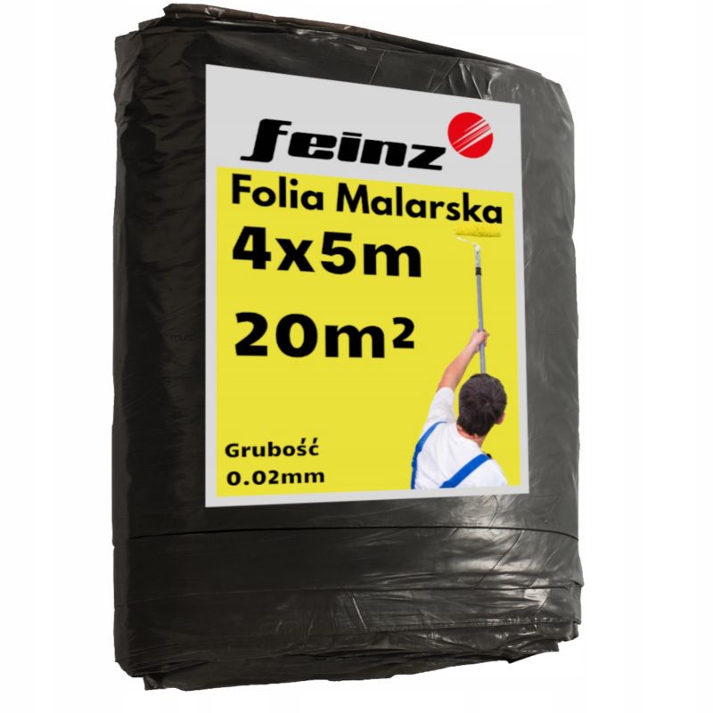 Folia FEINZ Malarska Gruba Budowlana Ochronna Plandeka 4Mx5M Uniwersalna Żółta 1 szt.
