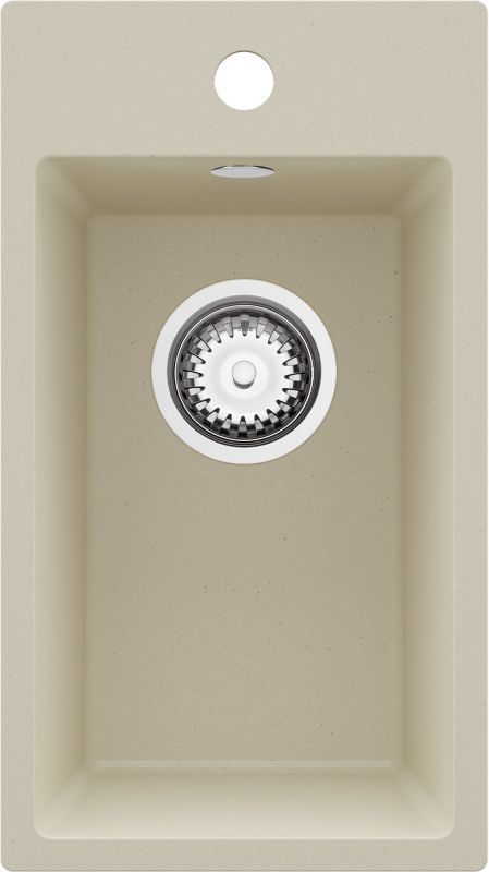 Zlewozmywak Ryga PRIMAGRAN Nablatowy 28x50cm do szafki od 30cm, Beżowy + Syfon, S006, 1 szt.