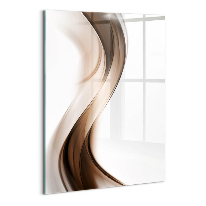 Obraz Szklany Wallfluent 70x100 cm Abstrakcja brązowe linie 1 szt.