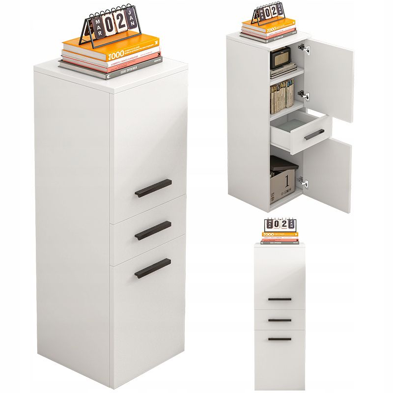 Regał Rebiko biurowy z szufladą 2 półki szafka biała książki segregatory loft 1 szt