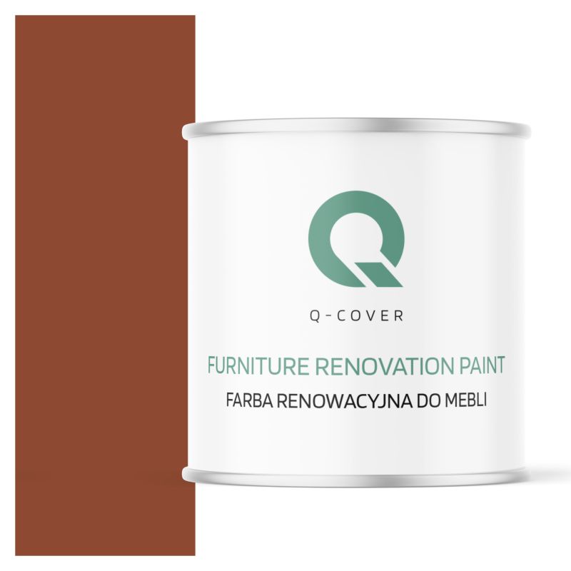 Farba Renowacyjna do Mebli Q-Cover Ceglasty RAL8004 Wysoki Połysk 2.5L