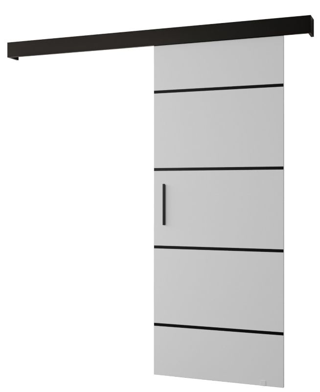 Drzwi przesuwne naścienne Abiks SALWADOR IV 90 biały mat + czarny mat + czarny 1 szt.