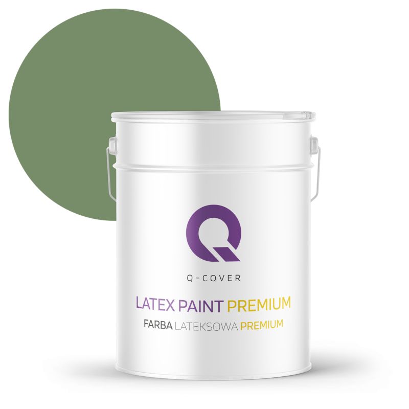 Farba Lateksowa Premium Plamoodporna do Ścian i Sufitów Q-Cover Zielony ciemny H2123 Głęboki Mat 10L