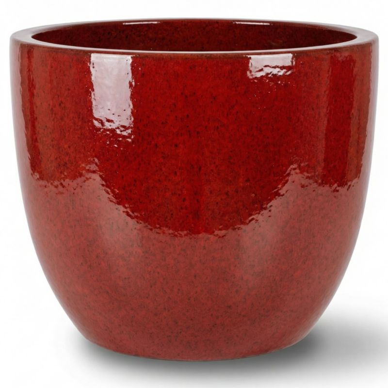 Doniczka ceramiczna Provencelia LANCELOT szkliwiona mrozoodporna 36 x 34 cm Tropikalna czerwień 1szt