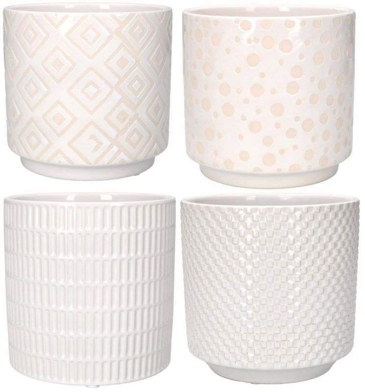 Doniczka KOTARBAU 12 cm ceramika szkliwiona 4 szt.