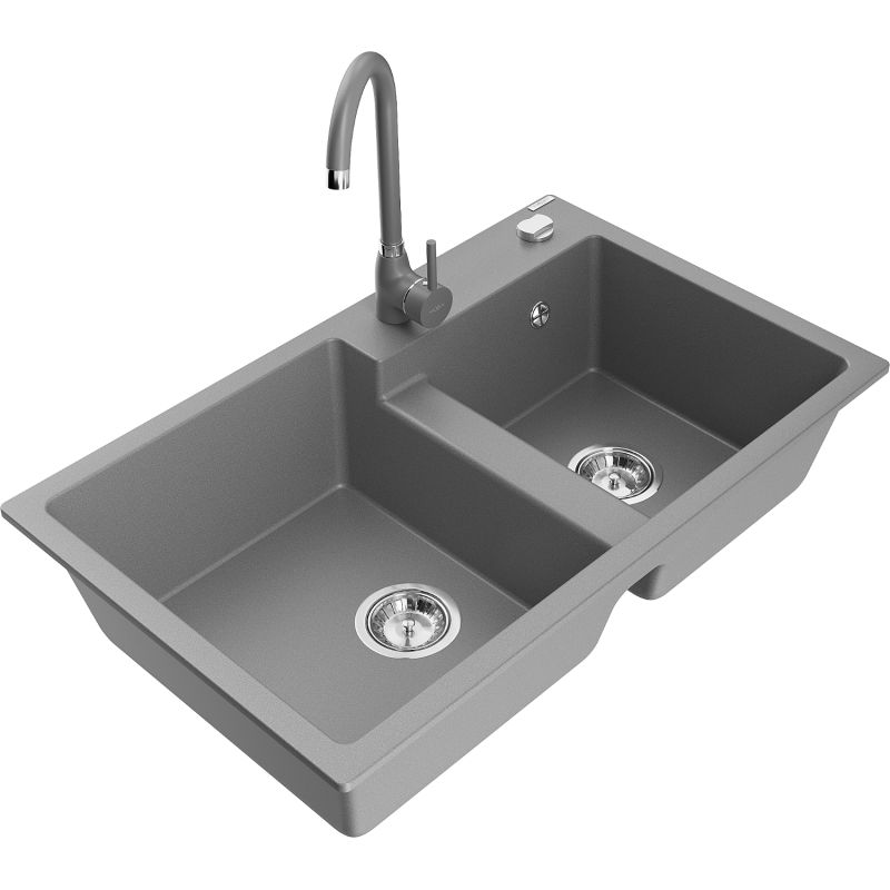 Zlewozmywak granitowy dwukomorowy Mexen Hektor beżowy 800 x 480 mm - 6521802000-69-B 1 szt.