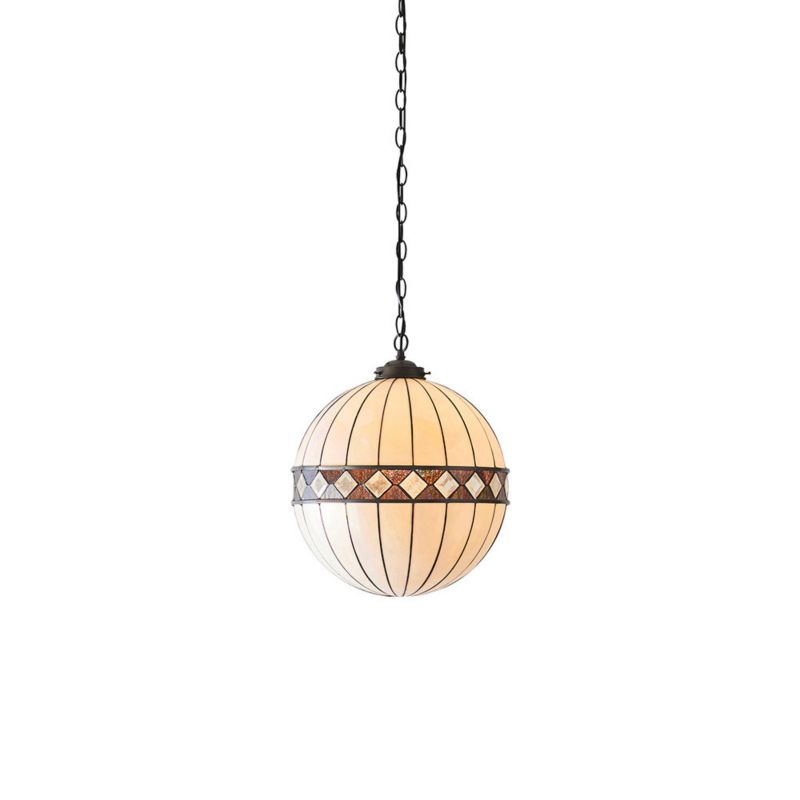 Lampa sufitowa diamenty Tiffany FARGO beżowa 1xE27x40W IP20 - 1 szt