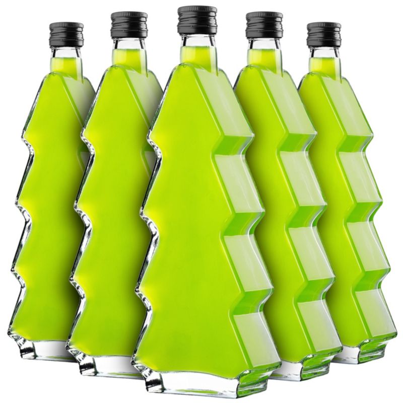 Butelka KADAX szklana choinka 500ml z czarną zakrętką 10 szt.