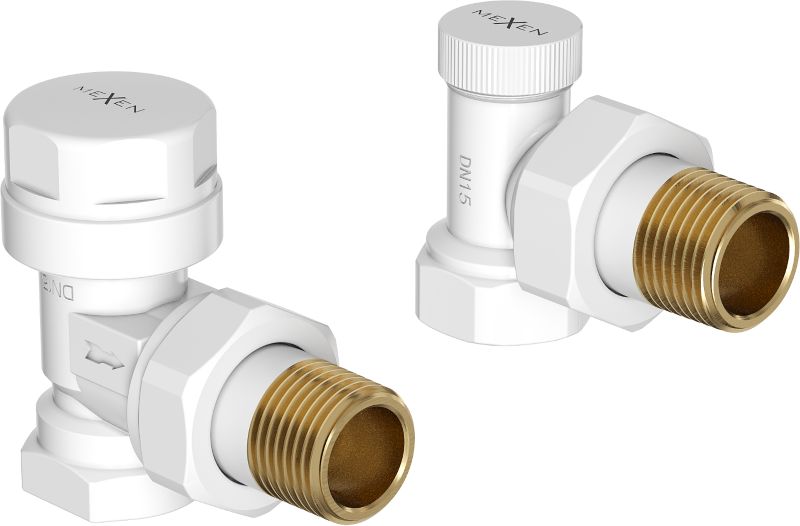Zawory grzejnikowe kątowe Mexen W901 białe 2 szt.