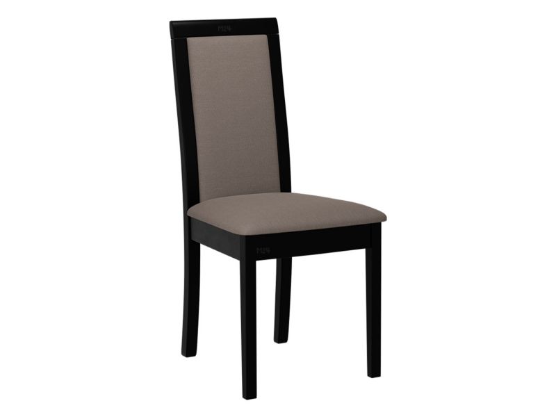 Krzesło MIRJAN 24 tapicerowane Roma IV czarny/brązowa plecionka 1 szt.