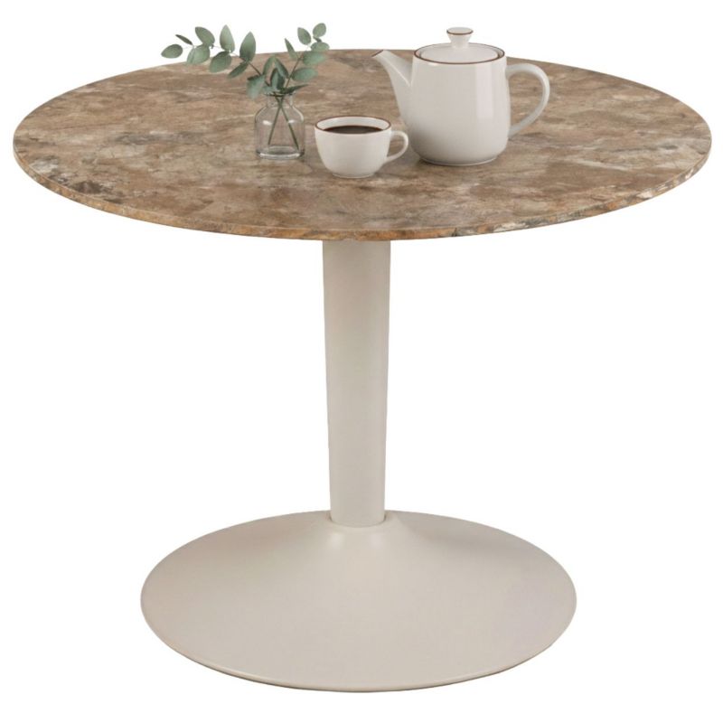 Stolik kawowy Malta Actona okrągły ceramiczny odcień brązowego marmuru 60x45 cm 1 szt.