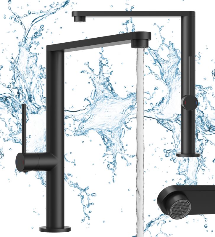 Bateria kuchenna Granitan Velmo Stojący Kran do Zlewozmywaka Czarny 1szt.