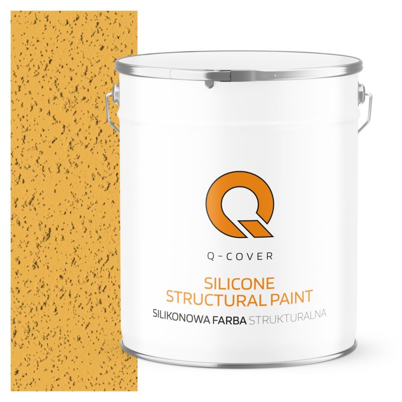 Farba Strukturalna Elewacyjna Silikonowa Fasadowa Q-Cover Orzechowy jasny F534 Mat 5L