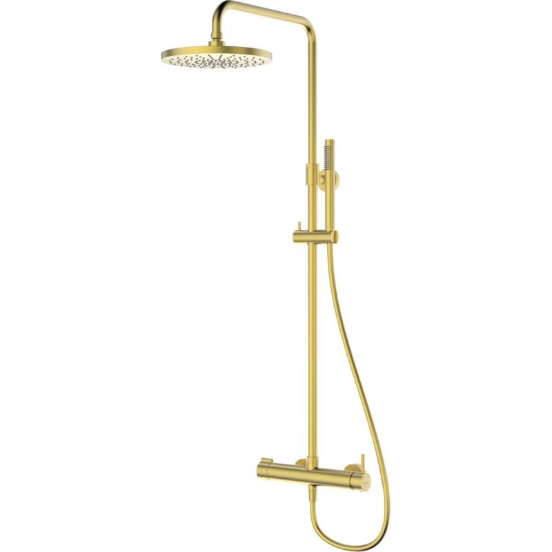 Zestaw prysznicowy ścienny Oltens Molle, złoto szczotkowane, deszczownica, 1 szt.