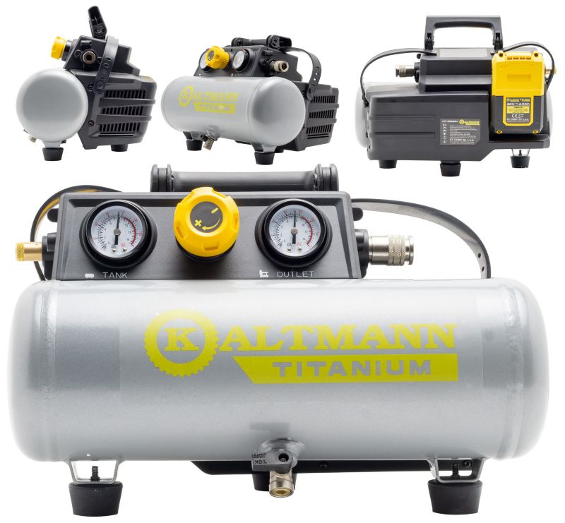 Kompresor akumulatorowy Kaltmann Titanium 20V 3,8L 8 bar bezolejowy ( samo urządzenie) 1 szt.