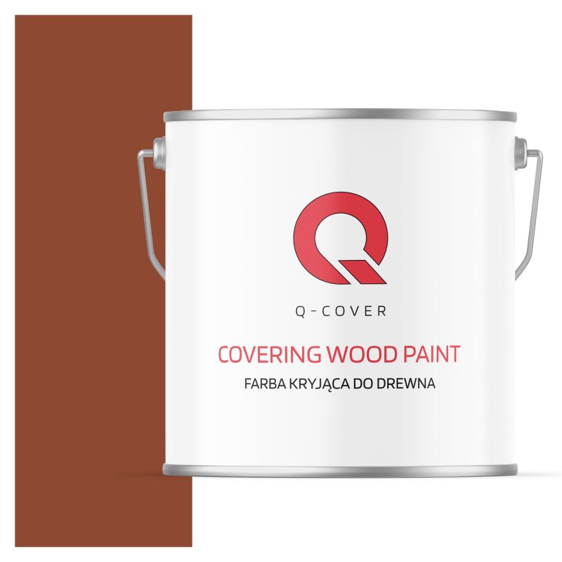 Farba Kryjąca do Drewna Q-Cover Ceglasty RAL8004 Satyna 5L