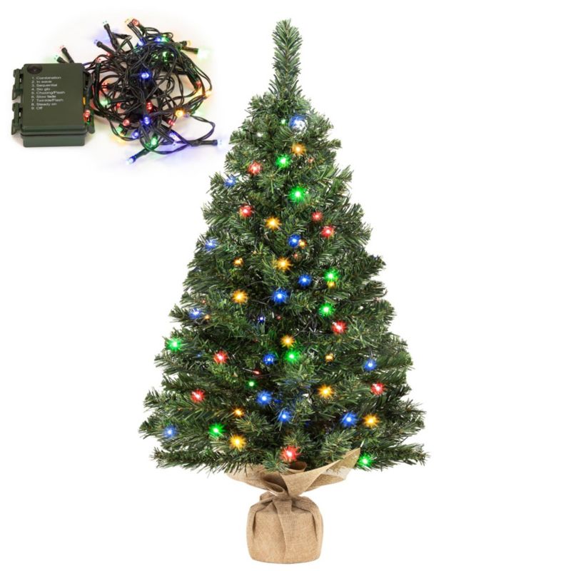 Choinka sztuczna z oświetleniem Springos 90 cm lampki 50 LED multikolor 1 kpl.