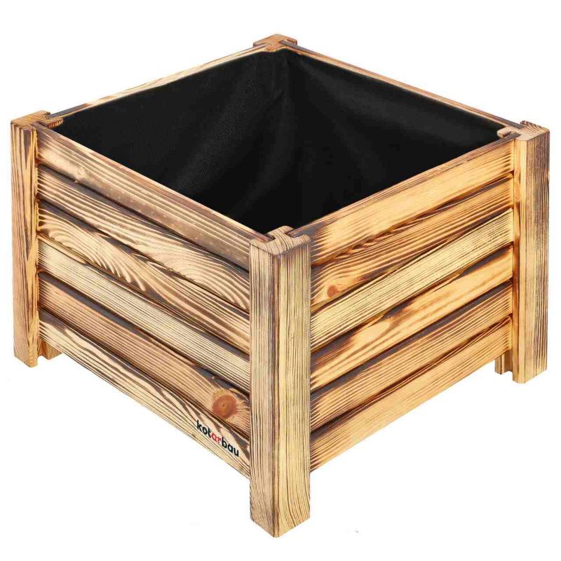 Doniczka drewniana KOTARBAU opalana 38x38 cm 1 szt.