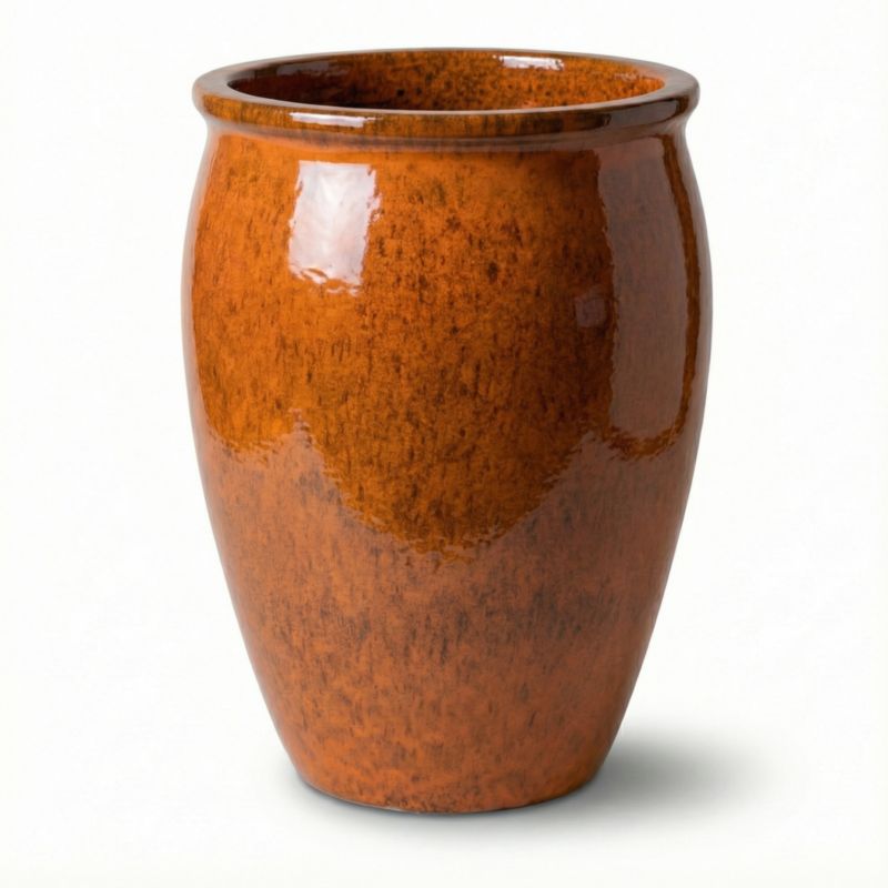 Doniczka ceramiczna Provencelia BACCHUS szkliwiona mrozoodporna 50 x 68 cm Jesienny pomarańcz 1szt