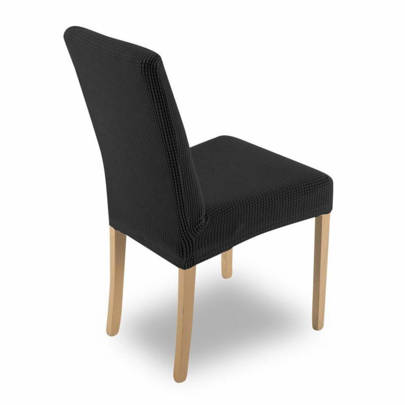 Pokrowiec 3 na krzesło Eurofirany 35x30x55 cm czarny o strukturze kratki nie wchłaniający wilgoci 1 szt.