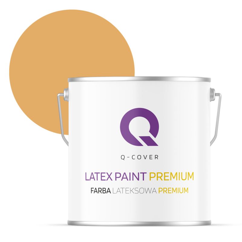Farba Lateksowa Premium Plamoodporna do Ścian i Sufitów Q-Cover Bursztynowy H6441 Głęboki Mat 5L