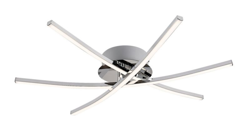 Lampa sufitowa wisząca Rabalux Cyclone chromowana biała wym: 9 x 57 x 57 cm wbudowany LED 21W 1 szt.