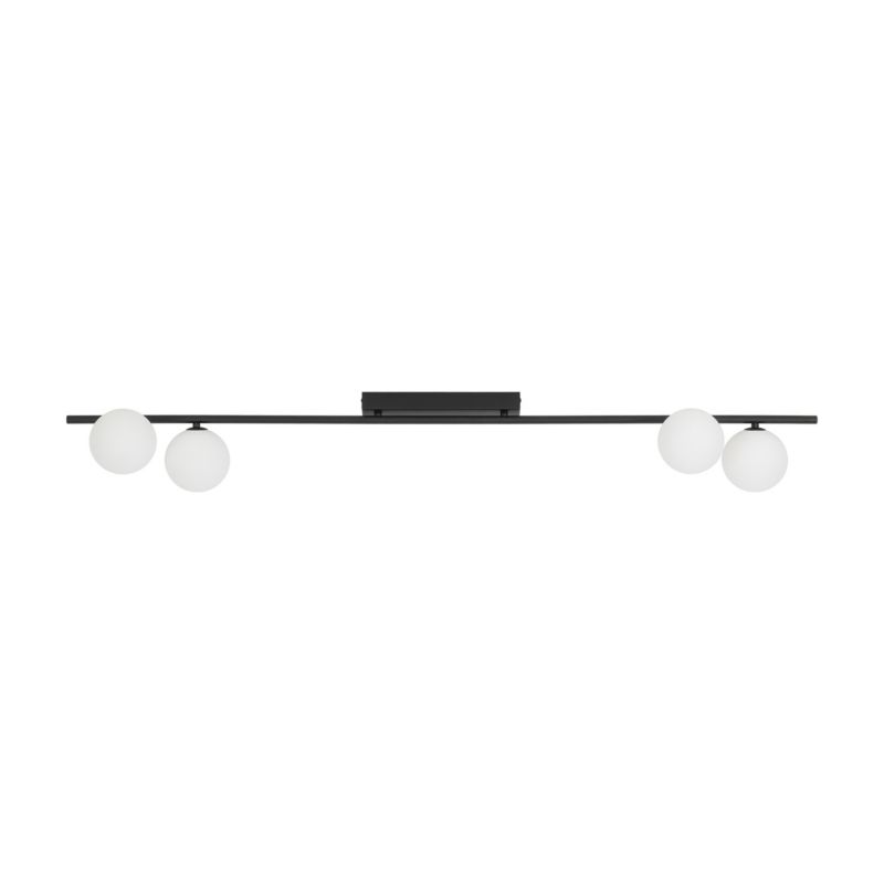 Lampa sufitowa listwa Tk Lighting Imelo czarna klosze kule białe 4Xg9 - 1szt.