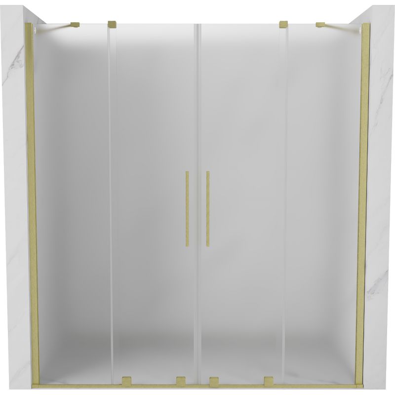 Drzwi prysznicowe rozsuwane Mexen Velar złoty szron 200x200 cm 1 szt.