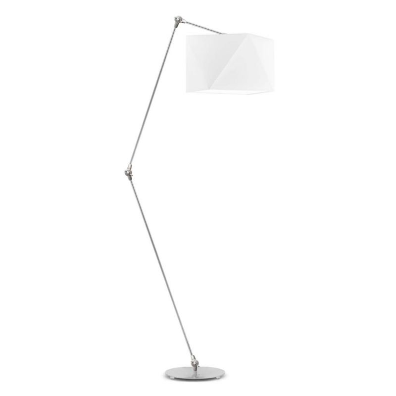 Lampa stojąca Volta Light Factory podłogowa przegubowa regulowana z abażurem srebrny/biały diament SOUL 1szt.