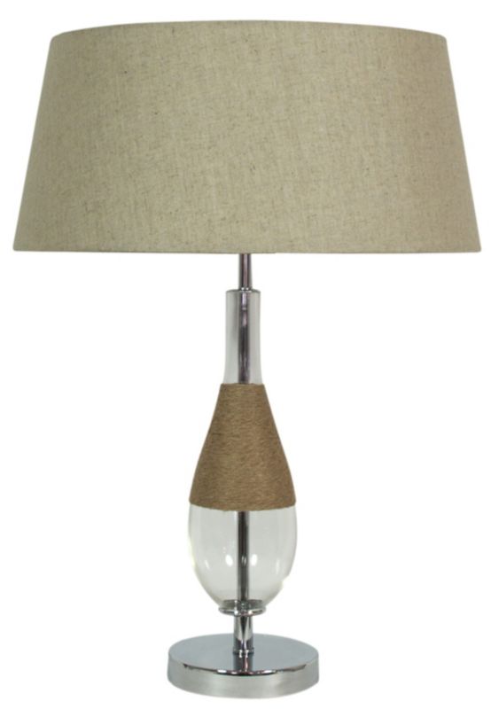 Lampa stołowa Candellux Eco chromowana szara 1 x E27 x 60W IP20 wym: 61 x 41 x 41 cm tkanina - 1 szt.