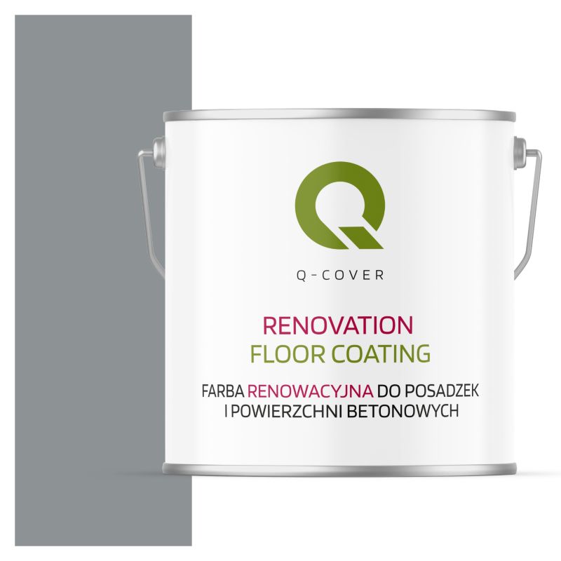 Farba Renowacyjna do Posadzek i Powierzchni Betonowych Q-Cover Szary RAL7045 Półmat 5L