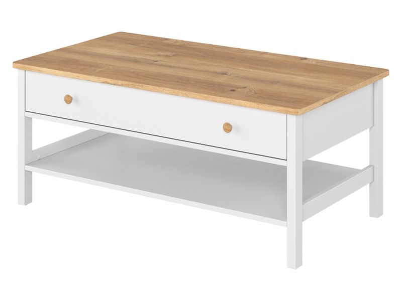 Stolik kawowy MIRJAN 24 Story SO-15 biały / dąb nash 1 szt.