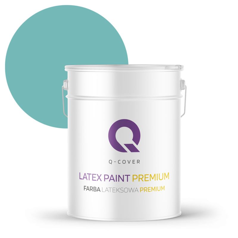 Farba Lateksowa Premium Plamoodporna do Ścian i Sufitów Q-Cover Turkusowy H1441 Głęboki Mat 10L