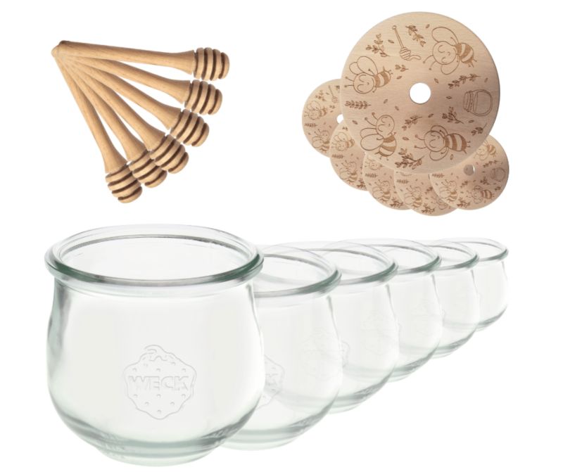 Słoiki do miodu MODO24 Weck 580 ml fi 100 tulip nabieraki W1 6 kpl.