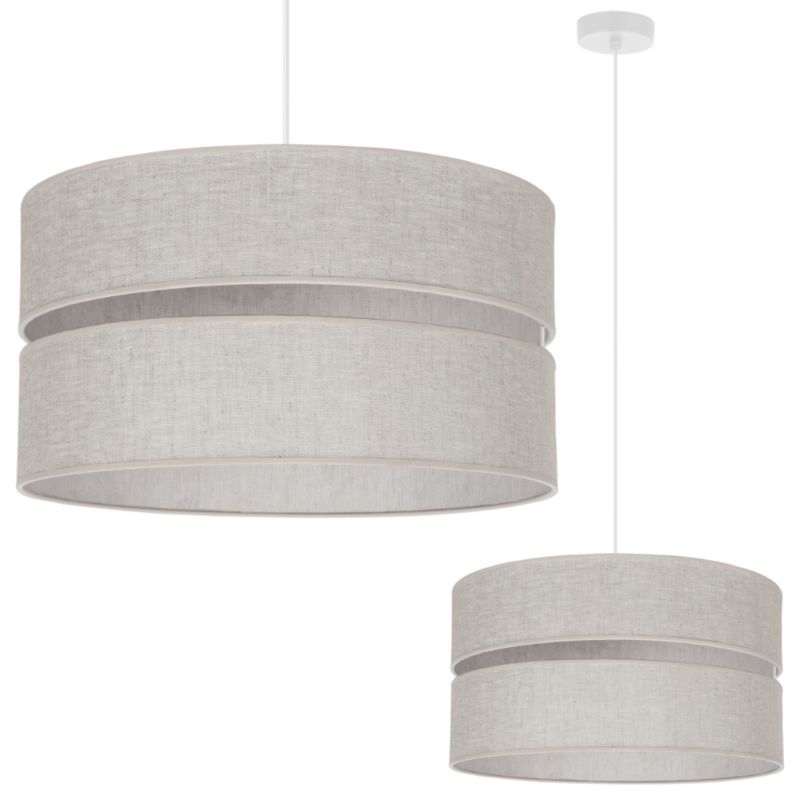 Lampa sufitowa wisząca Light Home LH Len Duo 1x E27 60W biały/beż 1szt.