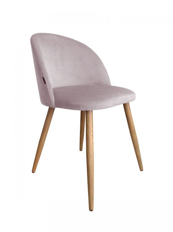 Krzesło CLAUDINE 2 VELVET jasno różowe/dąb ATOS 1 szt.