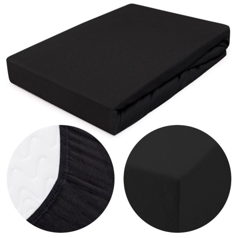 Prześcieradło jersey z gumką Darymex 120x200 kolor Czarny 1 szt.